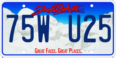 SD license plate 75WU25