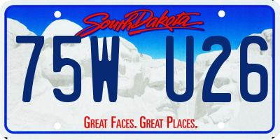 SD license plate 75WU26