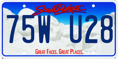 SD license plate 75WU28