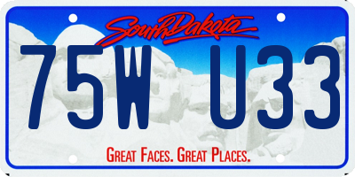 SD license plate 75WU33