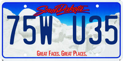 SD license plate 75WU35