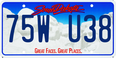 SD license plate 75WU38