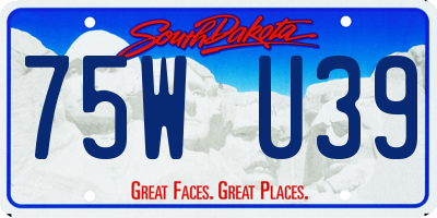 SD license plate 75WU39