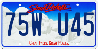 SD license plate 75WU45