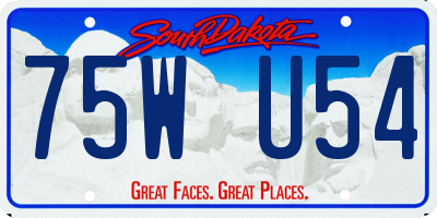 SD license plate 75WU54