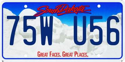 SD license plate 75WU56