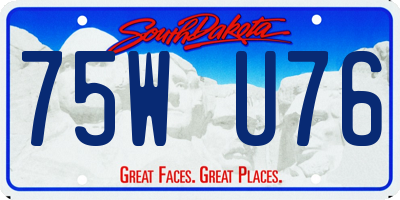 SD license plate 75WU76