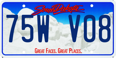 SD license plate 75WV08