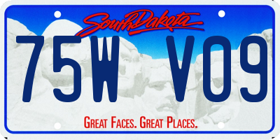 SD license plate 75WV09