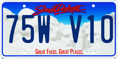 SD license plate 75WV10