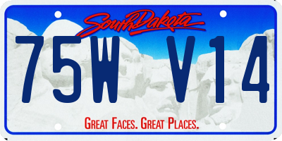 SD license plate 75WV14