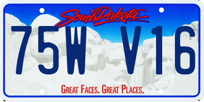SD license plate 75WV16
