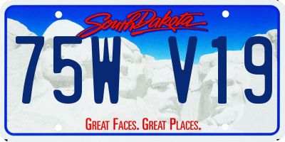 SD license plate 75WV19