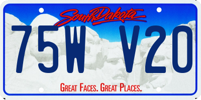 SD license plate 75WV20
