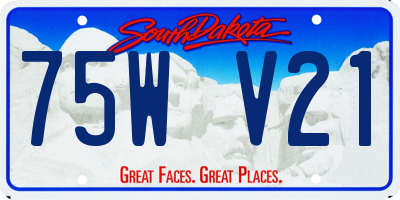 SD license plate 75WV21