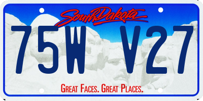 SD license plate 75WV27