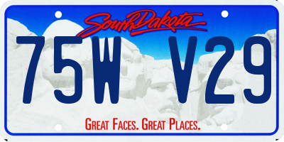 SD license plate 75WV29