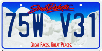 SD license plate 75WV31