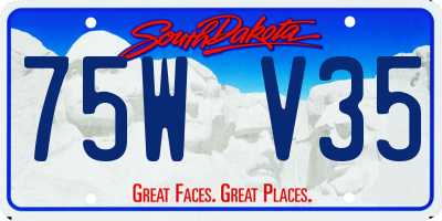 SD license plate 75WV35