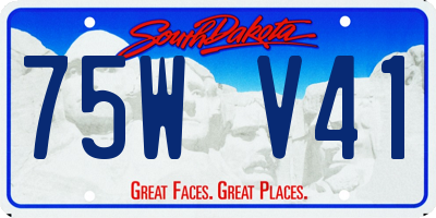 SD license plate 75WV41