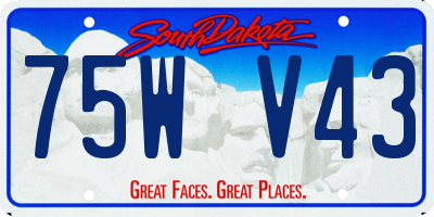 SD license plate 75WV43