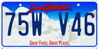 SD license plate 75WV46