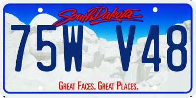 SD license plate 75WV48