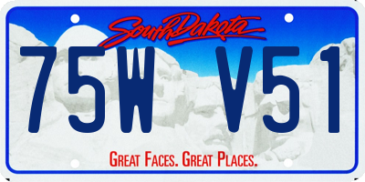SD license plate 75WV51