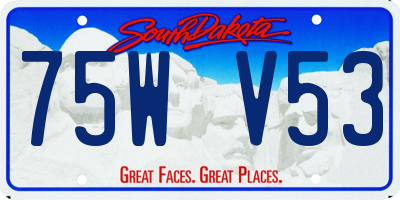 SD license plate 75WV53