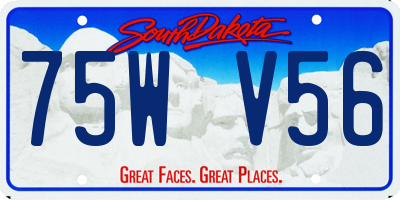 SD license plate 75WV56