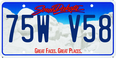 SD license plate 75WV58
