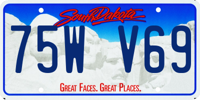 SD license plate 75WV69