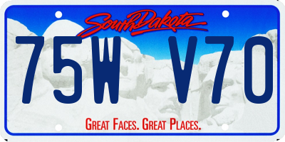SD license plate 75WV70