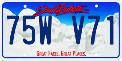 SD license plate 75WV71