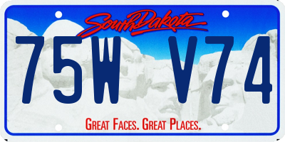 SD license plate 75WV74