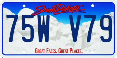 SD license plate 75WV79