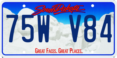 SD license plate 75WV84