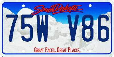 SD license plate 75WV86