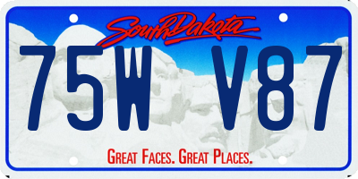 SD license plate 75WV87