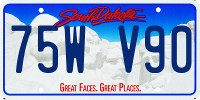 SD license plate 75WV90
