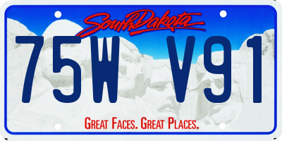 SD license plate 75WV91