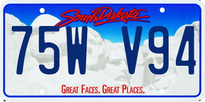 SD license plate 75WV94