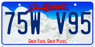 SD license plate 75WV95