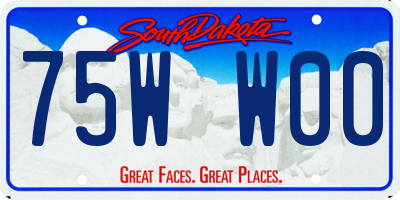 SD license plate 75WW00