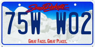 SD license plate 75WW02