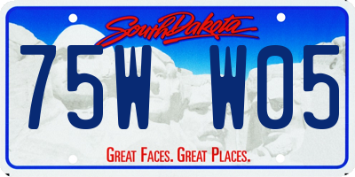 SD license plate 75WW05