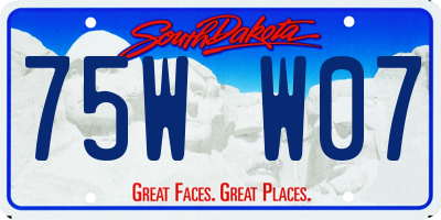 SD license plate 75WW07