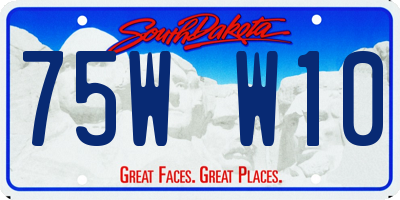 SD license plate 75WW10