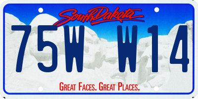 SD license plate 75WW14