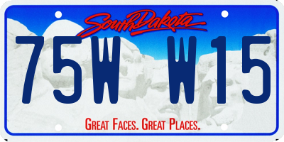 SD license plate 75WW15